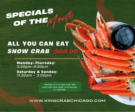 King Crab House Chicago AYCE All You Can Eat Snow Crab